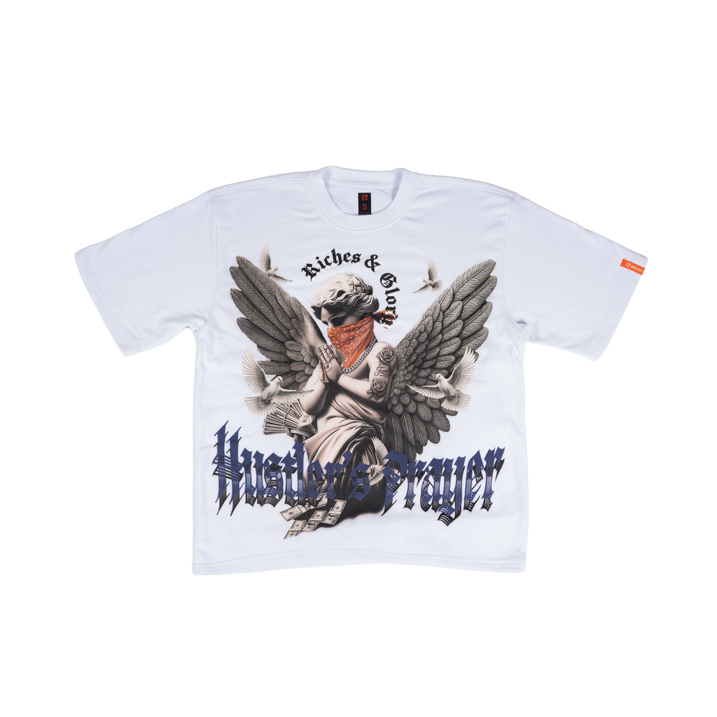 Hustler's Prayer Graphic Tee | White