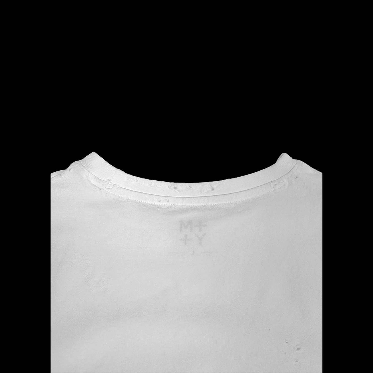 Cropped Distressed Raw Hem EZ Tee | White