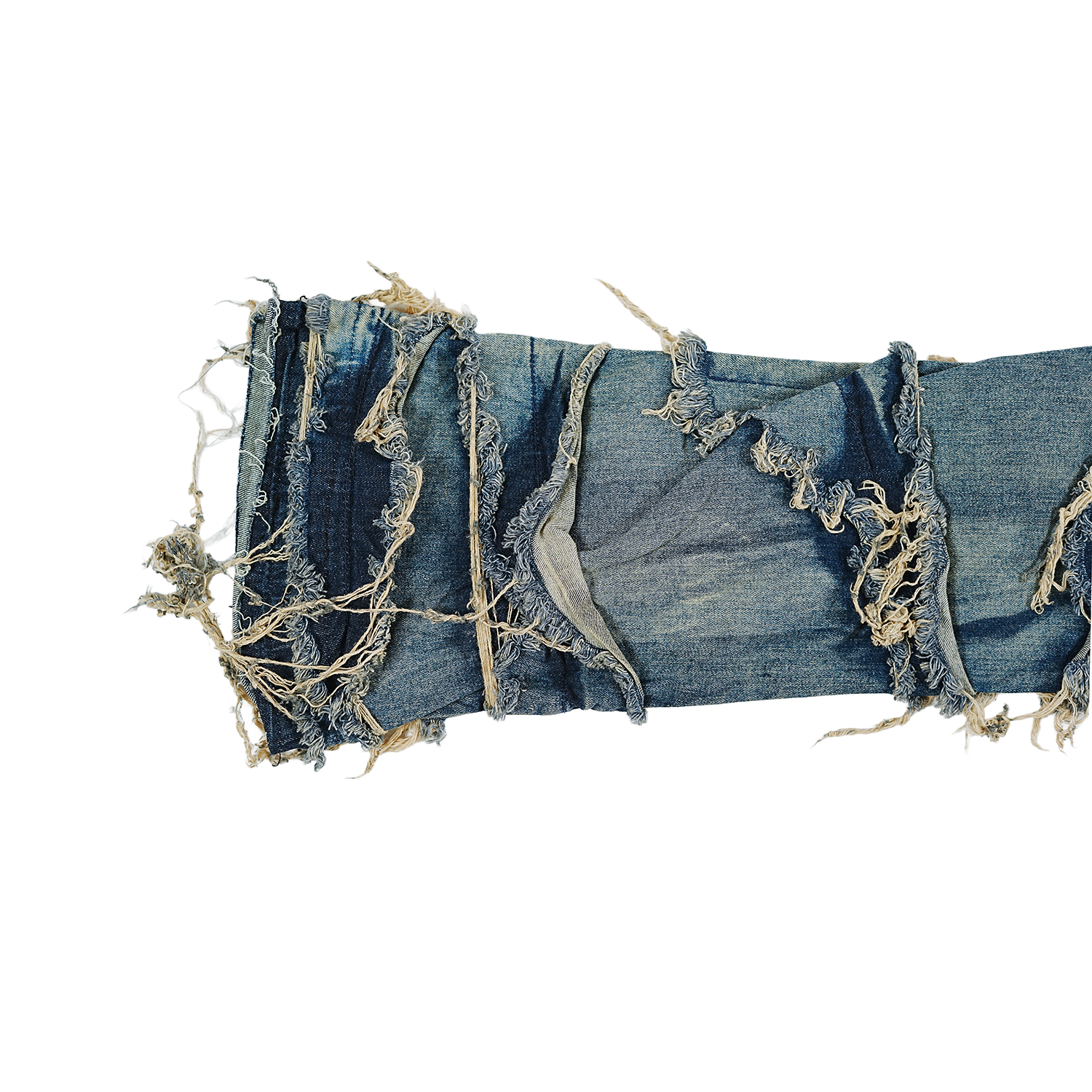 Men's Frayed Slashed Boot Cut Jeans | Indigo