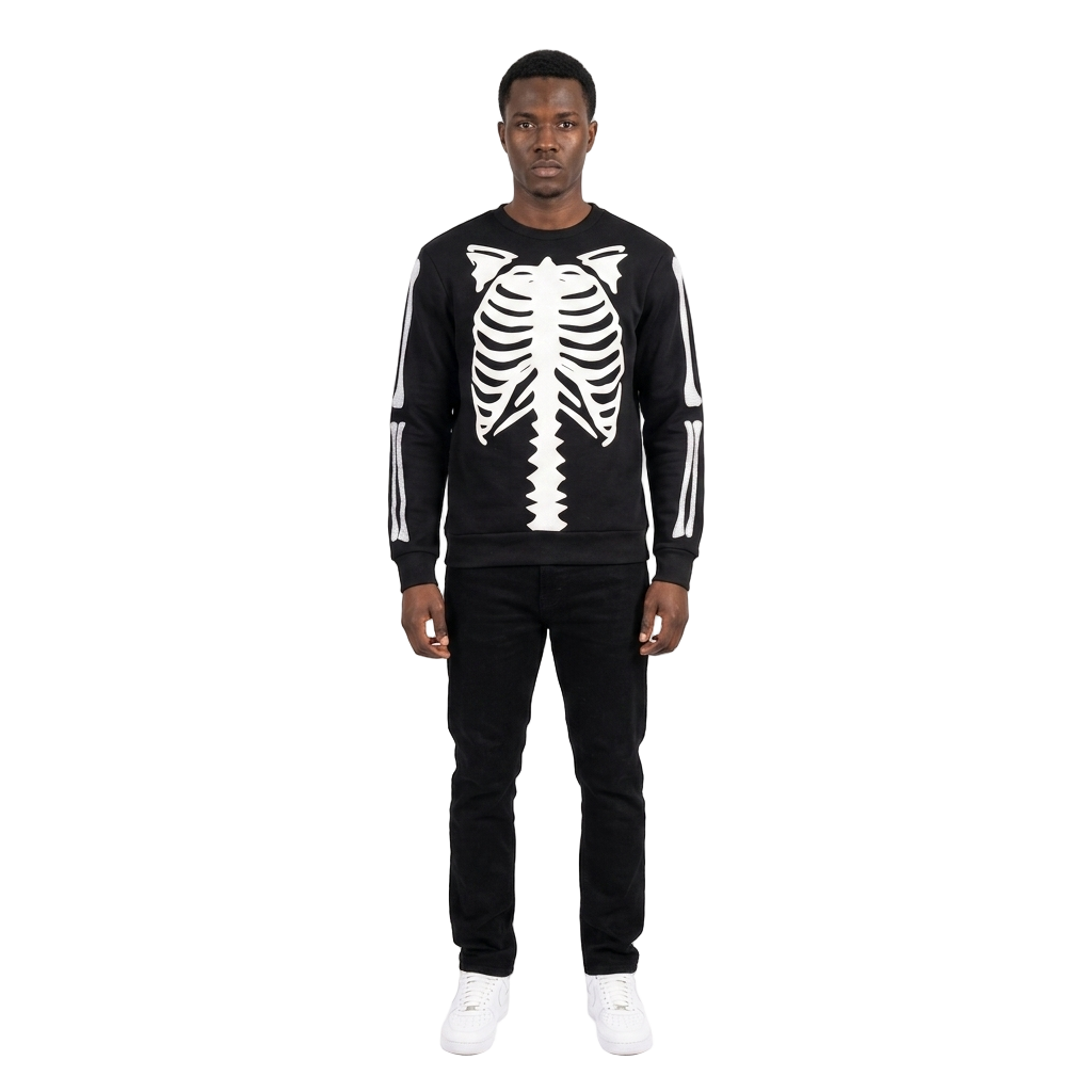 Men's Bones Fleece Crewneck | Black