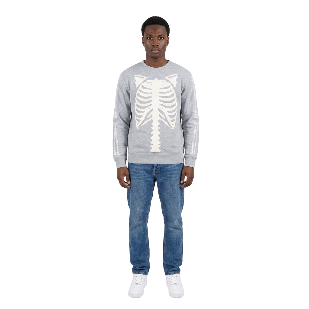 Men's Bones Fleece Crewneck | Heather Grey