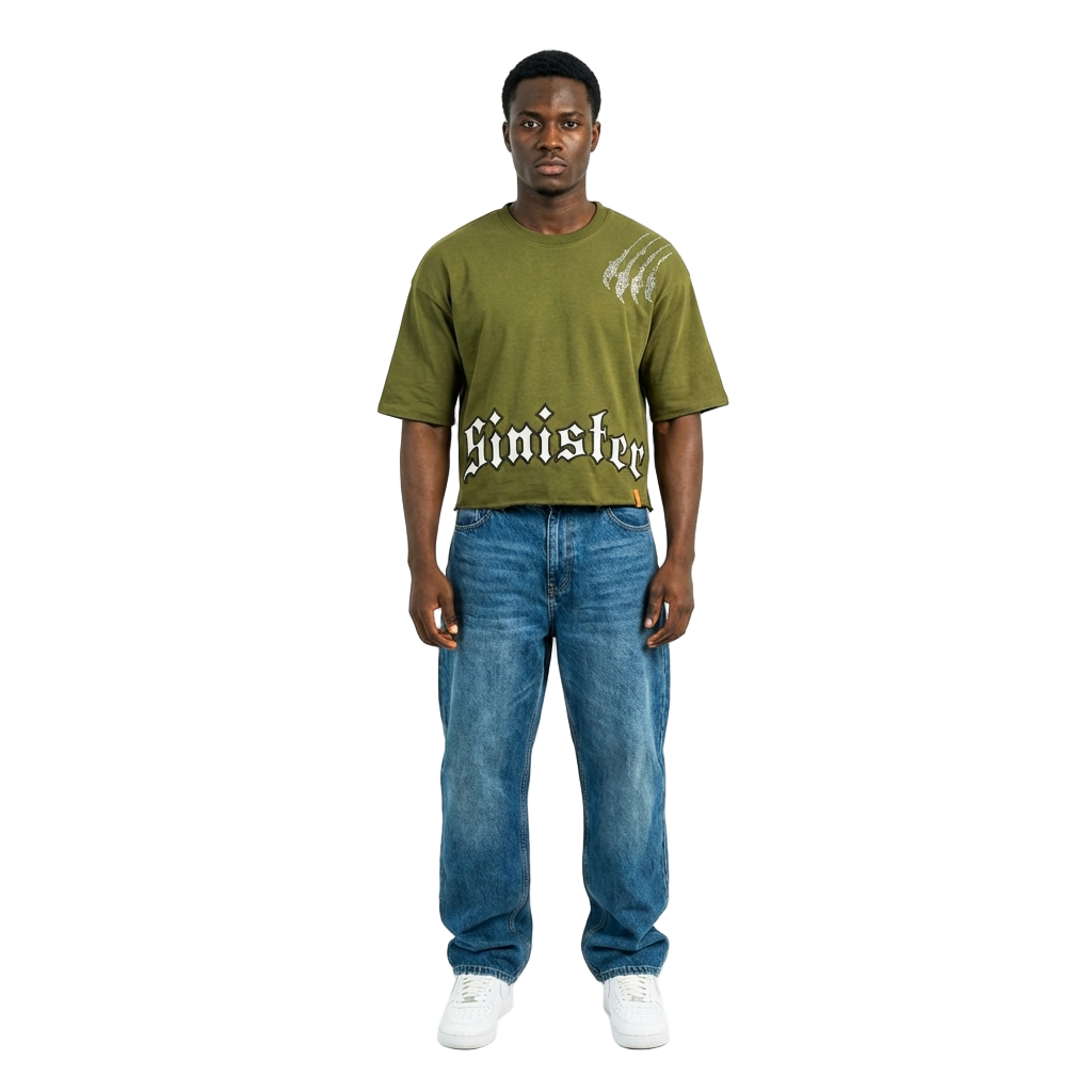 Men's Sinister Boxy Cut T-Shirt | Olive
