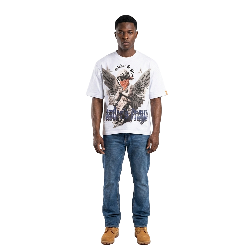 Hustler's Prayer Graphic Tee | White