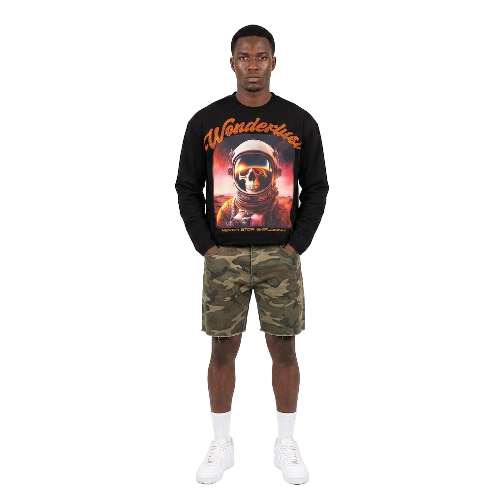 Men's Graphic Wonderlust Crewneck | Black
