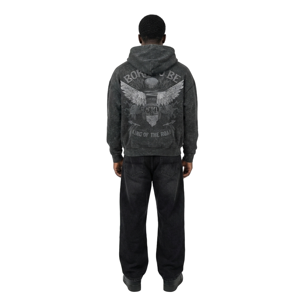 Men's Rebel Zip Hoodie | Vintage Black