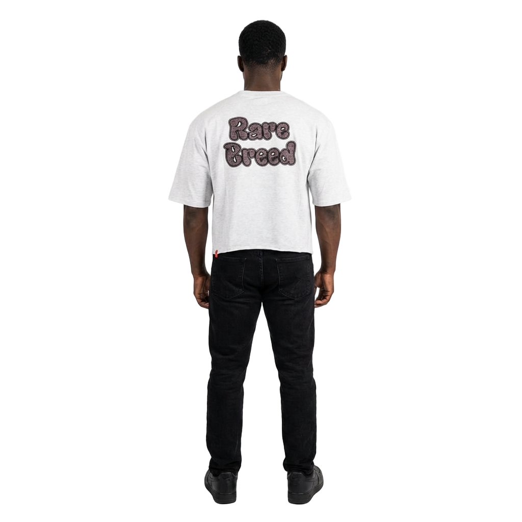 Men's Rhinestone Teeth Cropped Graphic T-Shirt | Grey