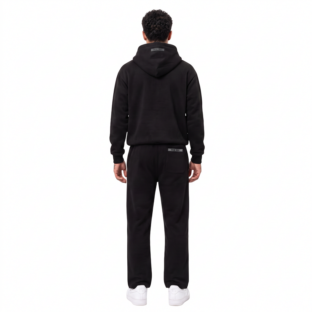 GHOSTED (Plain) Zip-Up | Jet Black