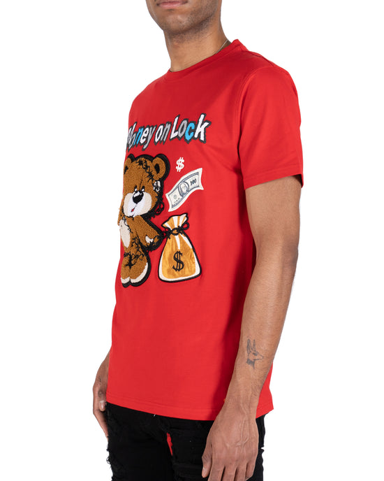 Men's "Money on Lock" Graphic T-Shirt | Red