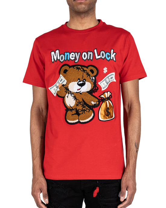 Men's "Money on Lock" Graphic T-Shirt | Red