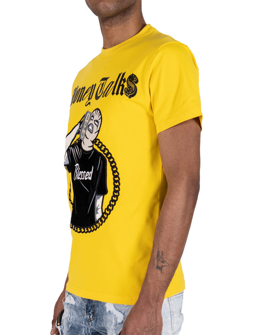 Men's "Money Talks" Graphic T-Shirt | Yellow