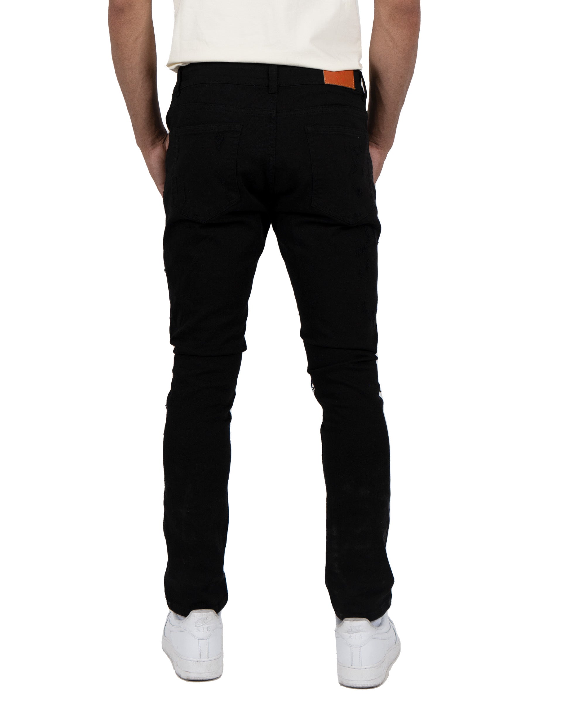 HUMBOLDT | Slim Fit Stitched Denim Jeans in Jet Black