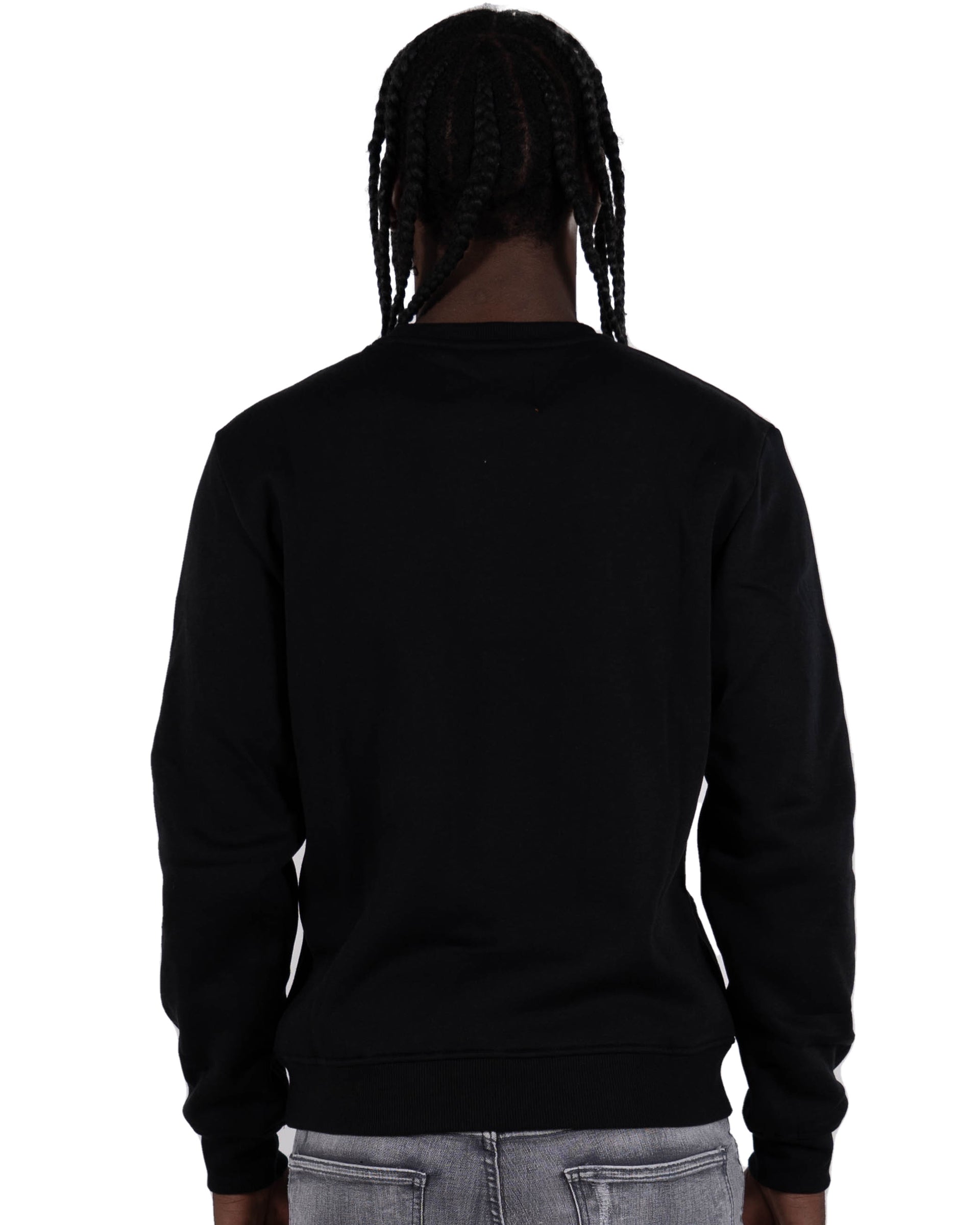 Men's "Fearless" Tiger Graphic Multi Texture Sweatshirt | Black