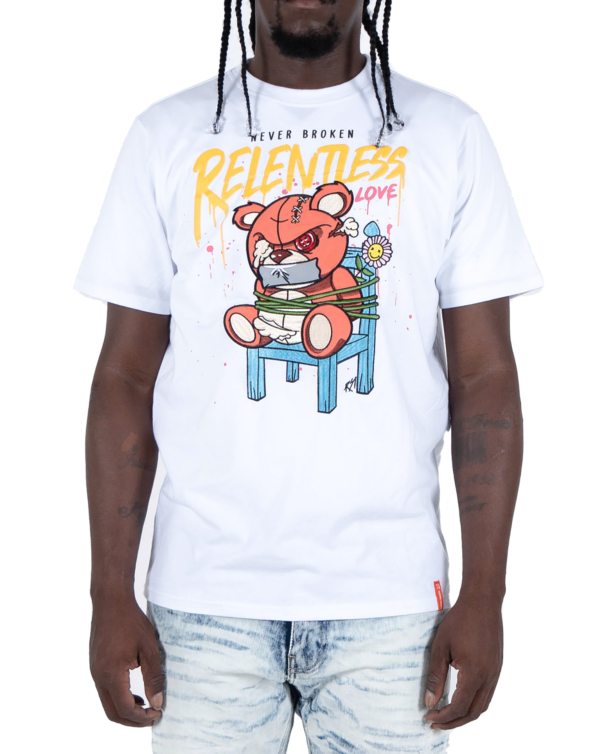 Men's "Relentless" Graphic T-Shirt | White